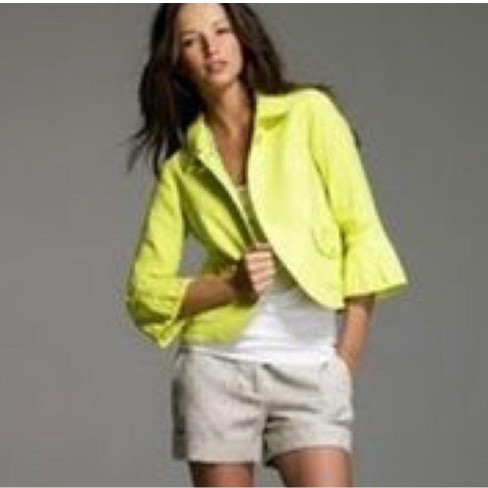J. Crew Red Linen Tulip Cropped Blazer - Size 4